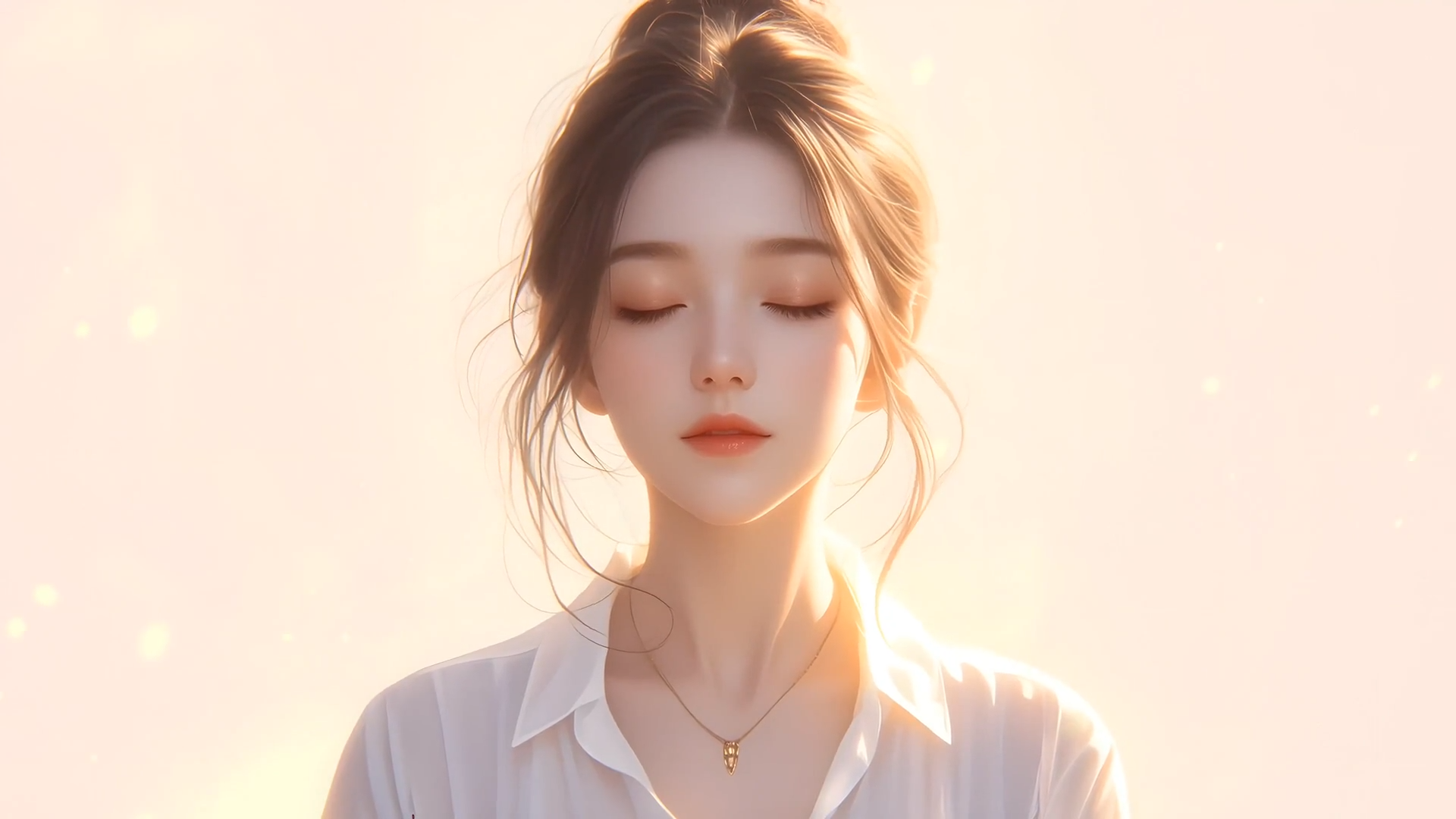扎着头发的美女逼着眼睛