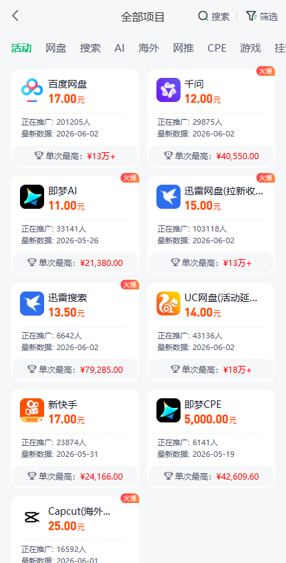 不止夸克网盘拉新，还有很多大厂产品都能推广赚钱