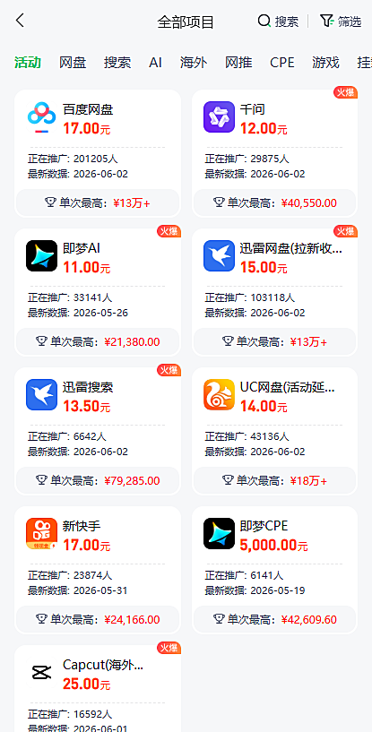不止夸克网盘拉新,还有很多大厂产品都能推广赚钱